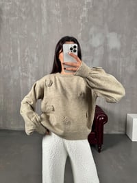 Made Vizon Çiçek Örmeli Triko Kazak GausKAZAKGU00903799