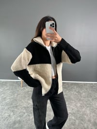 Premium Siyah Ekru Yumoş Triko Ceket GausHIRKAGU002810