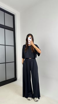 Lacivert Bluz Beli Lastikli Pantolon OYS Muadil Modal Takım GAUS-0011GAUSTAKIMGAUS-0011
