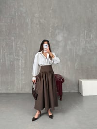 Vasco Kahve Massi Muadil Bel Detaylı Poplin EtekGausETEKGU100610