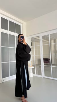 Siyah Dik Yaka Önden Yırtmaçlı Tunik GAUS-01625GAUSBlouseGAUS-01625