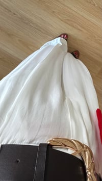 Beyaz Kemerli Tencel Pantolon GAUS-01591GAUSPANTOLONGAUS-01591