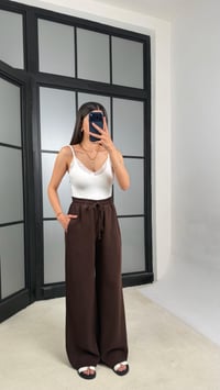 Kahve Beli Lastikli Tencel Denim Pantolon GAUS-01474GAUSDENİM PANTOLONGAUS-01474