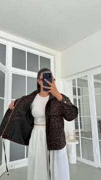 Leopar Muadil Dik Yaka Astarlı Ceket GAUS-02134GAUSJacketsGAUS-02134