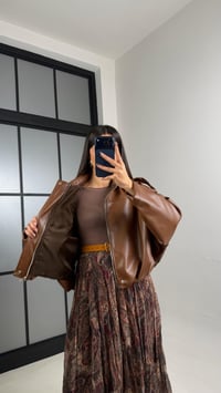 Taba Astarlı Deri Bomber Ceket GAUS-01082GAUSCEKETGAUS-01082