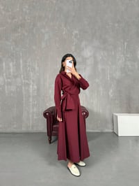 Bordo Bağlamalı Gömlek Etek Takım Gaus00114GausTAKIMGU1001249