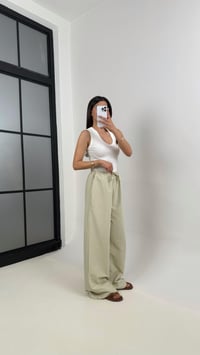 Soft Yeşil Beli Lastikli Salaş Pantolon Gaus00363GausPANTOLONGU1001841