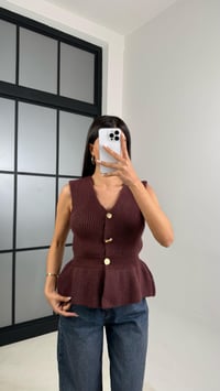 Bordo Beli Lastikli Triko Yelek GAUS-00535GAUSYELEKGAUS-00535