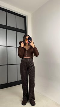 Acı Kahve Full Taş İşlemli Muadil Premium Jean GAUS-00965 GAUS-00972GAUSDENİM PANTOLONGAUS-00972