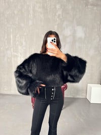 Evas Siyah Muadil Kürk SweatGausSWEATSHIRTGU00903943