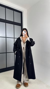 Siyah Astarlı Kuşaklı Premium Trençkot GAUS-00516GAUSTRENÇKOTGAUS-00516