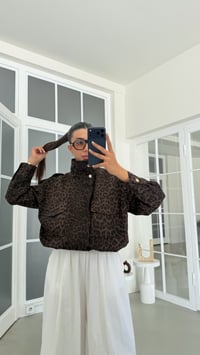 Leopar Muadil Dik Yaka Astarlı Ceket GAUS-02134GAUSJacketsGAUS-02134