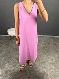 Tua Pembe Uzun Basic Keten ElbiseGausELBİSEGU008462
