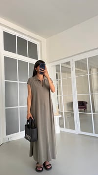 Haki OYS Model Polo Yaka Basic Elbise GAUS-01728GAUSELBİSEGAUS-01728