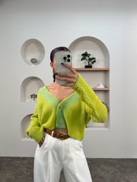 Rela Yeşil Çizgili Triko HırkaGausHIRKAGU00903542