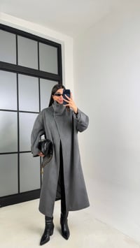 Antrasit Dik Yaka Astarlı Kaban GAUS-00846GAUSKABANGAUS-00846