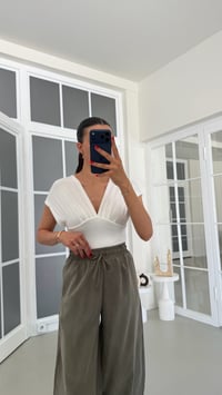 Haki MD Muadil Beli Lastikli Tencel Pantolon GAUS-01848GAUSPANTOLONGAUS-01848