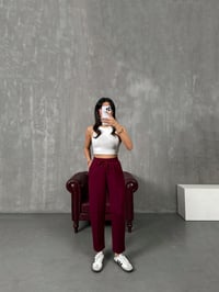 Sofya Bordo Oysh Muadil Modal Kumaş Balon PantolonGausPANTOLONGU100216