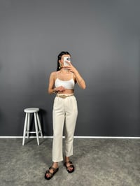 Elvin Taş Hasır Kemerli Beli Lastikli Pantolon GausPANTOLONGU008190