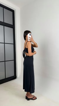 Antrasit Ayarlanabilir Askılı Sırt Dekolteli Pike Modal Kumaş Elbise Gaus00644GausELBİSEGU1002496