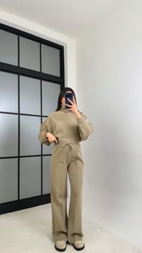 Yeşil Balıkçı Yaka Kazak Beli Lastikli Pantolon Premium Takım GAUS-00898GAUSTAKIMGAUS-00898