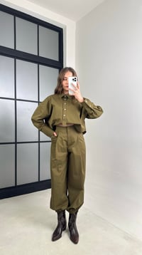 Yağ Yeşili Gömlek Paça Lastikli Pantolon İkili Takım GAUS-01114GAUSSuitsGAUS-01114