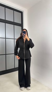 Siyah Beli Kuşaklı Hırka Pantolon İkili Modal Takım GAUS-00571GAUSSuitsGAUS-00571