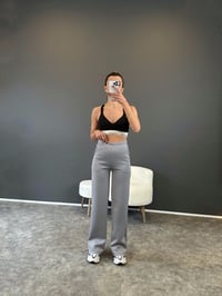 Sofy Gri Model Scuba Palazzo PantolonGausPANTOLONGU003024