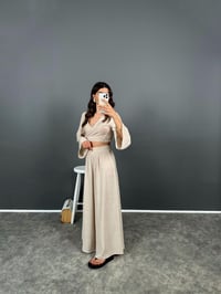 Libens Taş Crop Bol Paça Pantolon TakımGausTAKIMGU008351