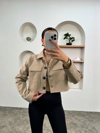 Late Taş ZR Model Muadil Astarlı Düğmeli Crop CeketGausCEKETGU00903531