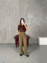 Layra Haki Yandan Düğme Detaylı Kumaş PantolonGausPANTOLONGU100332