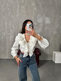 Bens Beyaz Önü Fırfırlı GömlekGausGÖMLEKGU00904023