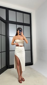 Kemik Yırtmaçlı Denim Etek GAUS-01314GAUSETEKGAUS-01314