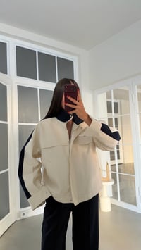 Ekru Paraşüt Kumaş Ceket Beli Lastikli Modal Kumaş Pantolon İkili Premium Takım GAUS-02242GAUSTAKIMGAUS-02242