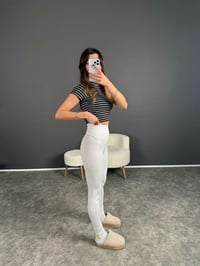 Beyaz Yüksek Bel Toparlayıcı Tayt GausPANTOLONGU003985