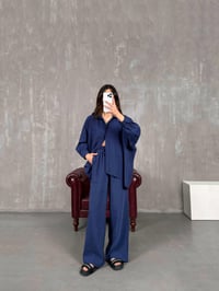 Lacivert Cepli Gömlek Beli Lastikli Pantolon Tensel Takım Gaus00134GausTAKIMGU1001306