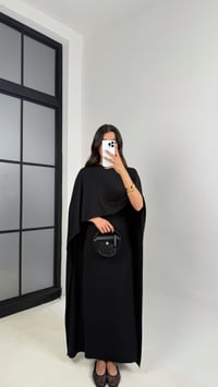 Siyah Pelerinli Elbise Modal Premium Takım Gaus00625GausTAKIMGU1002458