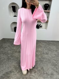 Jita Pembe Bağlamalı Triko ElbiseGausELBİSEGU0090346