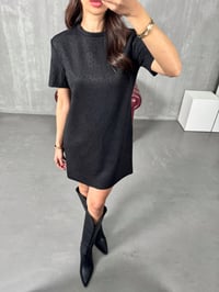 Malin Siyah Taşlı Süet Mini ElbiseGausELBİSEGU00903933