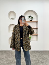 Coki Leopar Astarlı Sakallı Premium Blazer CeketGausCEKETGU00903525
