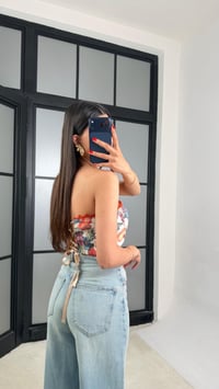 Çok Renkli Desenli Vintage Korse GAUS-01553GAUSBLUZGAUS-01553