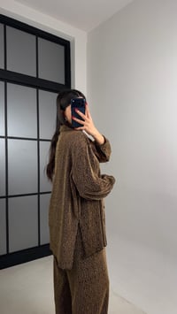 Altın Taş Detaylı Gömlek Crop Beli Lastikli Pantolon Tasarım Takım GAUS-00919GAUSTAKIMGAUS-00919