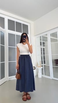 Lacivert MD Muadil Tencel Etek GAUS-01847GAUSSkirtGAUS-01847