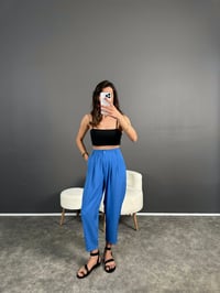 Wuud Mavi İthal Kumaş Şalvar PantolonGausPANTOLONGU007081