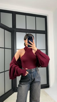 Mürdüm Bolero Detaylı İkili Triko Takım GAUS-01170GAUSBLUZGAUS-01170