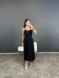 Bong Siyah Sırt Bağlamalı ElbiseGausELBİSEGU004671