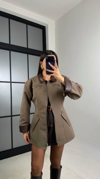 Vizon Deri Yaka Detaylı Astarlı Vatkalı Premium Ceket gaus-01027GAUSCEKETgaus-01027