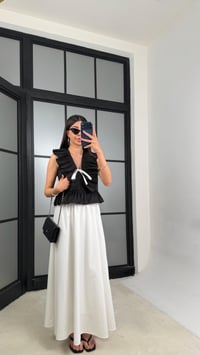 Beyaz Beli Lastikli Poplin Etek GAUS-01526GAUSETEKGAUS-01526