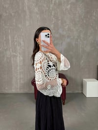 Jina Beyaz İşlemeli TrikoGausTRİKOGU100702