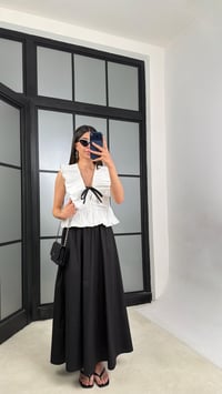 Siyah Beli Lastikli Poplin Etek GAUS-01526GAUSETEKGAUS-01526